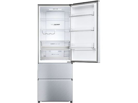 Frigorífico Combi Haier 3D 70 Series 5, 483 L, 70 cm de ancho, Plata - Electrodomésticos Idea SL