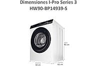 Lavadora Haier I-Pro Series 3 de 9 kg, 1400 rpm, Clase A, Blanco - Electrodomésticos Idea SL