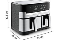 Freidora de aire y grill Moulinex Dual Easy Fry & Grill EZ905D, 8.3 L, Inox - Electrodomésticos Idea SL