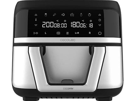 Freidora de aire Cecotec Cecofry Dual 9000, 9 L, con cesta divisible, Inox - Electrodomésticos Idea SL