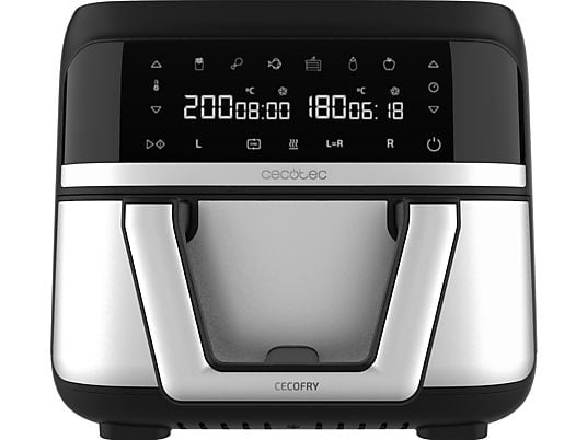 Freidora de aire Cecotec Cecofry Dual 9000, 9 L, con cesta divisible, Inox - Electrodomésticos Idea SL