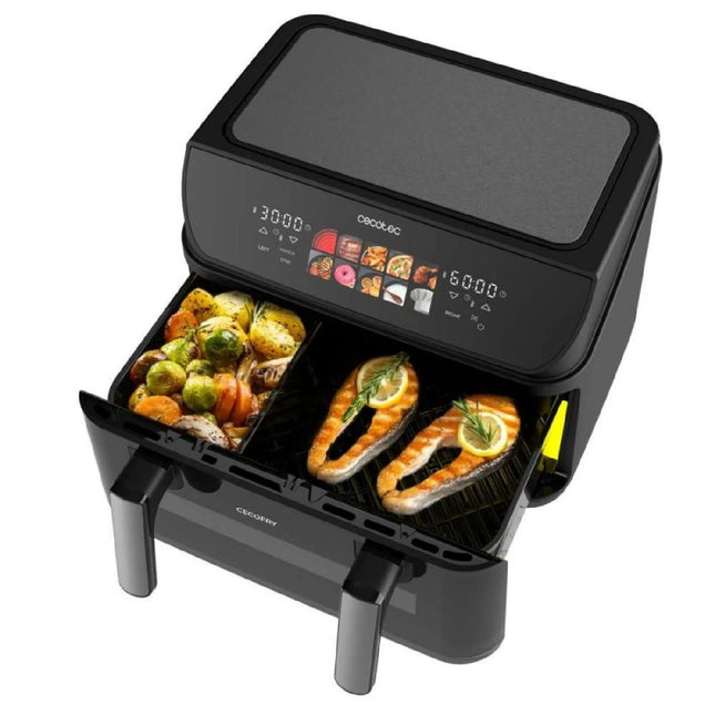 Freidora de aire Cecotec Cecofry&Grill Duoheat 10000, 10 L, 2800W, Negro - Electrodomésticos Idea SL
