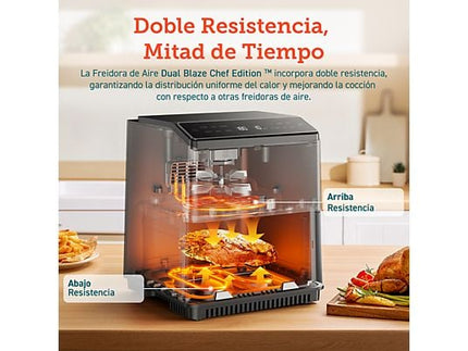 Freidora de aire Cosori Dual Blaze Chef Edition, 6.4 L, 1700W, Negra - Electrodomésticos Idea SL