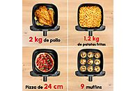 Freidora de aire Moulinex Easy Fry Mega, 7.5 Litros, Acero Inoxidable - Electrodomésticos Idea SL