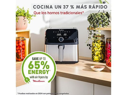 Freidora de aire Moulinex Easy Fry Mega, 7.5 Litros, Acero Inoxidable - Electrodomésticos Idea SL