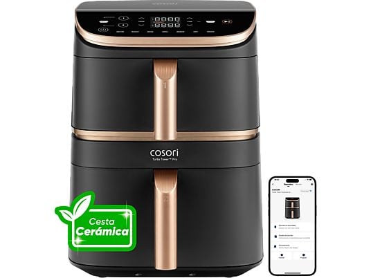 Freidora de aire inteligente Cosori Turbo Tower Pro (Chef Edition), 10.8 L, Negro - Electrodomésticos Idea SL