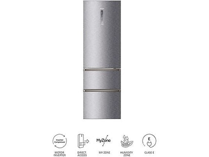 Frigorífico Combi Haier Serie 3D A3FE737CGJ, 371 litros, Inox - Electrodomésticos Idea SL