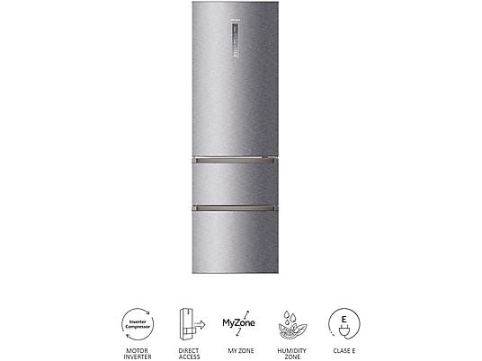 Frigorífico Combi Haier Serie 3D A3FE737CGJ, 371 litros, Inox - Electrodomésticos Idea SL