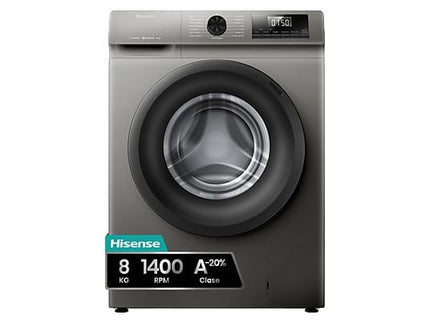 Lavadora Hisense WF1Q8041BT de 8 kg, Eficiencia A-20%, Gris - Electrodomésticos Idea SL