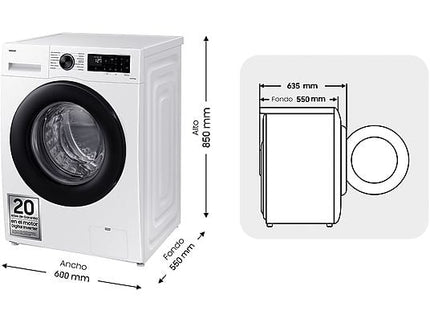 Lavadora Samsung de 9 kg y 1400 rpm, Modelo WW90CGC04DAEEC, Clase A - Electrodomésticos Idea SL