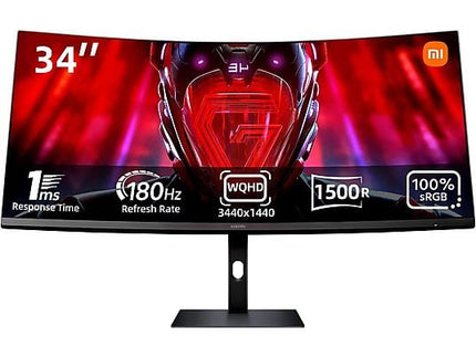 Monitor Gaming Ultrapanorámico Curvo Xiaomi G34, 34 pulgadas, WQHD, 180Hz