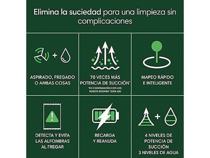 Robot aspirador y friegasuelos iRobot Roomba Combo (Y311240), Blanco - Electrodomésticos Idea SL